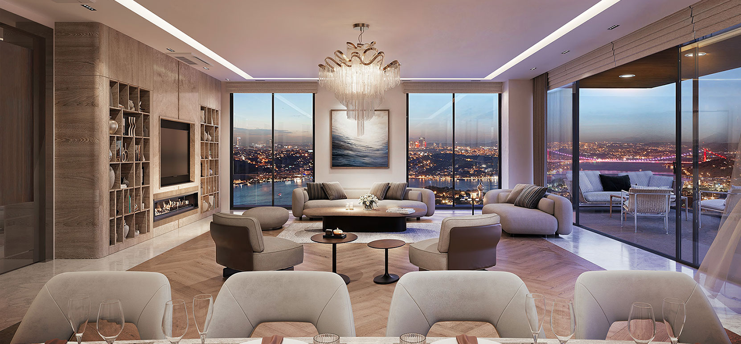 Kandilli teraslardan Boğaz manzarası