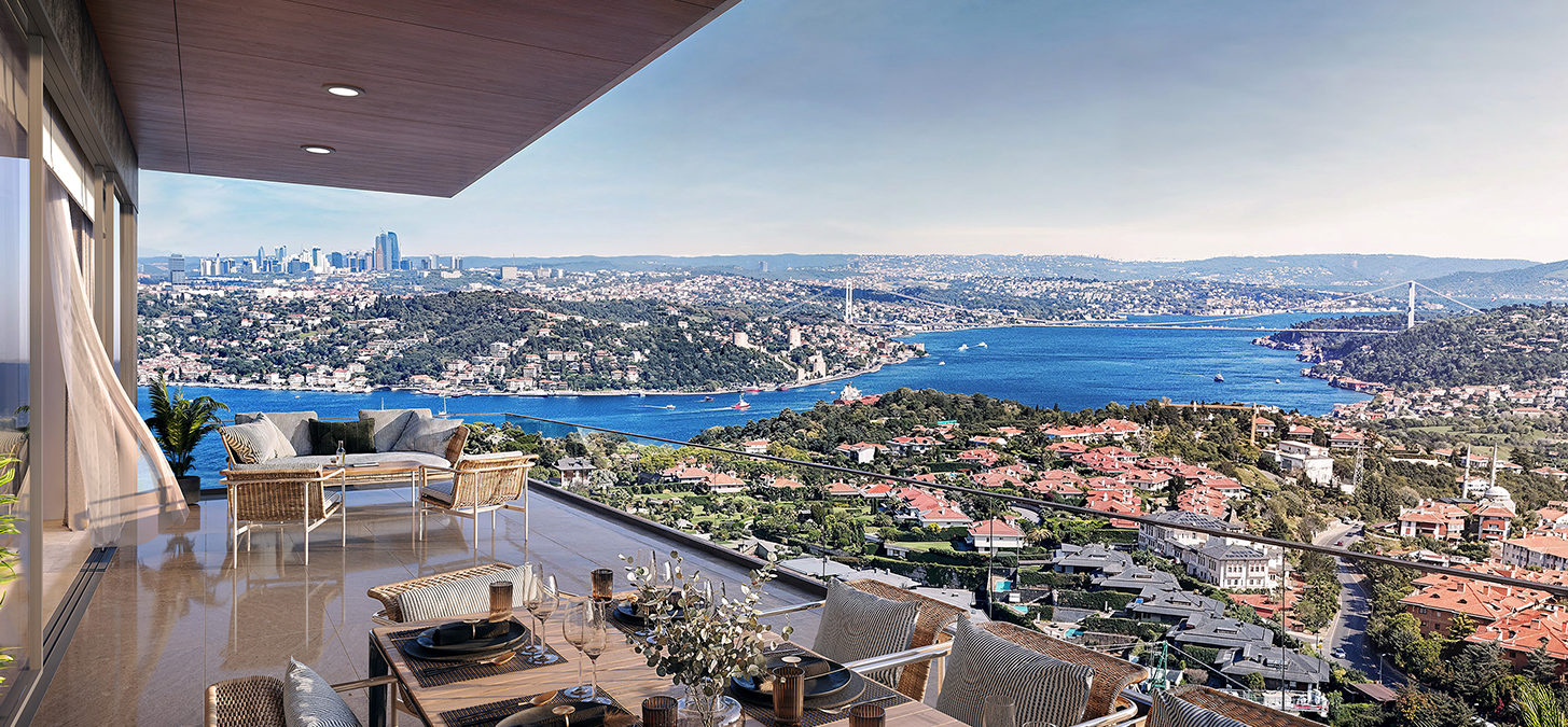 Kandilli teraslardan Boğaz manzarası