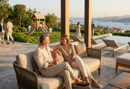 Boğaza karşı pergola alanları